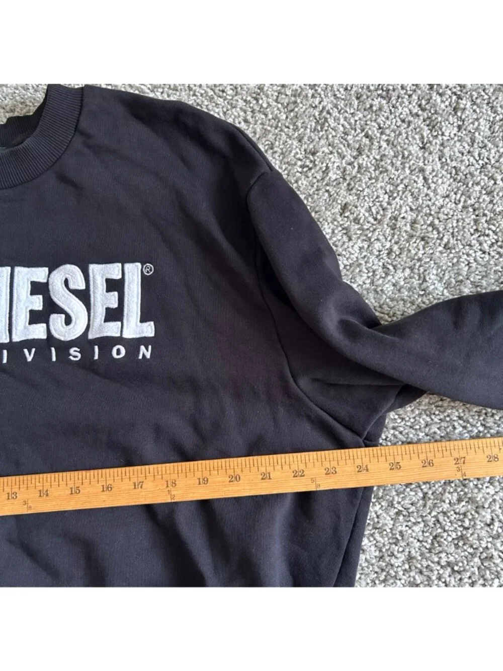 Diesel Men's Sz XL Black Crewneck Sweatshirt Denim Division Logo